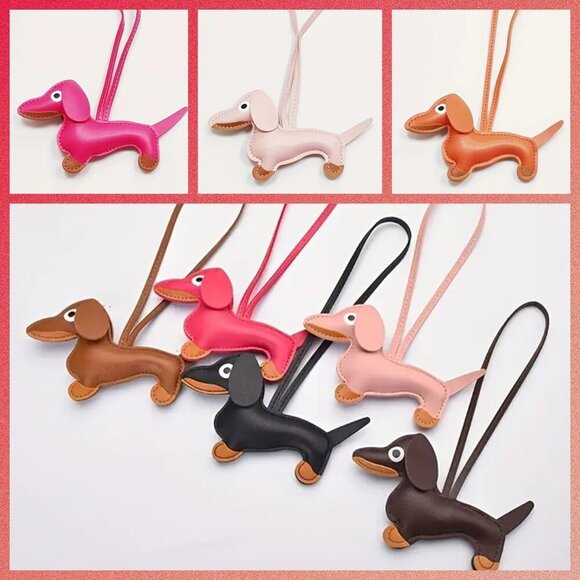 Puffy Large Dachshund Dog Purse and Bag Accessory or Keychain Orange - Picture 5 of 13